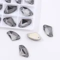 Grey axe shape sew on glass rhinestones, high quality K9 crystal beads for garments wedding dress. - Gray
