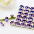 10x14mm Οβάλ K9 Κρύσταλλο Γυαλί Στρας με Μεταλλικά Νύχια για Ρούχα και DIY Αξεσουάρ Μόδας - 10x14mm 10 Κομμάτια/Πακέτο / Χρυσή βάση 12