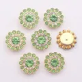 Botones de diamantes de imitación de girasol 14mm parte trasera plana cristal verde - 50 Piezas/Paquete / Verde Fruta