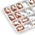 Ovale spitze Kristall-Strasssteine versilbert Nagelkunst und DIY Schmuckzubehör Set - 13x18 mm 10 Stk. / 13 Hellrosa (Champagner)