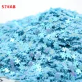 Paillettes trifoglio a quattro foglie blu olografico accessori fai da te per abbigliamento - 10g/Confezione / Blu Lago AB