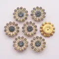 14mm coser girasol diamantes botones parte trasera plana cristales base dorada ropa - 50 Piezas/Paquete / Gris Transparente