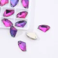 Purple glass rhinestone sewing crystal fancy stone for wedding dress garments accessory - 54 Fuchsia Flame