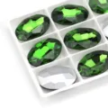 Ovale groene kristallen strass steentjes zilveren glasdiamanten voor nail art sieraden. - 13x18 mm 10 stks / 08 Grasgroen