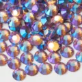 Round flatback AB color rhinestones for nail art, sparkling crystal gems for phone and stage makeup. - SS3 Approx. 1440 Pcs / 1.3-1.4mm / 65 Light Purple AB