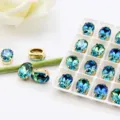 Οβάλ Κρύσταλλα Strass 10x14mm με Νύχι Τουρμαλίνη Γυάλινες Πέτρες K9 για DIY Κοσμήματα - 10x14mm 10 Κομμάτια/Πακέτο / Χρυσή βάση 09