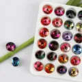 10mm round pointed-back crystal rhinestones, gradient color DIY nail art diamond accessories. - 10mm 10 Pieces/Pack / Multicolor
