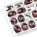 Ovale kristallen strass-steentjes met zilveren bodem voor DIY nail art sieraden - 13x18 mm 10 stks / 04 Donkerpaars (middenpaars)