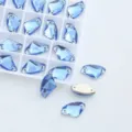 Blue axe shaped glass rhinestones for sewing crystal apparel accessories dress decor - 55 Light Blue