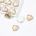 Champagne fat triangle sew-on glass rhinestones flatback DIY garment accessories crystals - 21 Gold Champagne