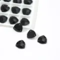 Black fat triangle glass sew-on rhinestones flat back crystal charms for DIY clothing crafts - Black
