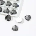 Grey fat triangular flatback sew on glass rhinestones crystal diy garment accessories pack - 20 Transparent Gray