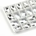 Ovale verzilverde kristalglazen strass-steentjes voor DIY nail art sieraden maken. - 13x18 mm 10 stks / 01 Wit