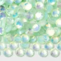 Flatback glass rhinestones for DIY nail art crafts and phone case decoration, crystal gems. - Luminous Light Green Opal