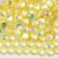 Luminescent opal mocha glass flatback rhinestones for phone case DIY crystal nail art deco - Luminous Goose Yellow Opal