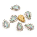Teardrop rhinestone DIY clothing accessories colorful acrylic claw drill charm pieces - Inner Rhinestones 6x10mm, 100 Pcs/Pack / 02 AB Color