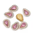 Teardrop rhinestone claw drill DIY hair accessories, colorful acrylic crystal jewelry charms. - Inner Rhinestones 6x10mm, 100 Pcs/Pack / Light Pink