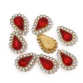DIY teardrop acrylic rhinestone claw drill clothing accessories red crystal loose gems - Inner Rhinestones 6x10mm, 100 Pcs/Pack / Bright Red