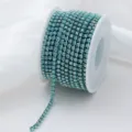 Blue rhinestone cup chain spool DIY glass crystal diamond trim for clothing and phone case. - SS6 2mm 1 Yard/Pack / Lake Blue Shimmer