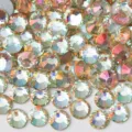 White flatback glass rhinestones detail shot, sparkling AB crystal gems for DIY nail art and phone decor. - SS3 Approx 1440 Pcs/1.3-1.4mm / 251 Moonlit White