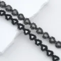 Chaîne de bordure en strass cœur étincelant pour vêtements DIY, accessoire ruban - Ceinture de Perçage Transparente Cœur / 36x1cm / Noir