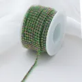 Gradient AB glass dense rhinestone claw chain for DIY phone case clothing accessories roll - SS6 2mm 1 Yard/Pack / Green