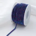 Close-up detail of gradient AB rhinestone claw chain, dense design for DIY accessory. - Purple Glow