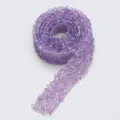 Close-up detail of purple resin rhinestone trim ribbon, showing sparkling crystal texture. - 03 Violet AB