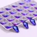 Vorm van een bijl platte achterkant glas sew-on strass-steentjes voor DIY en kostuums. - Bijlvormig / 9x14mm (48 Stuks/Verpakking) / Blauwe Vlam