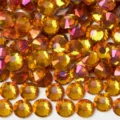 Cross-border hot-selling phantom glass flatback rhinestones Guomao crystal round DIY crafts accessories - ss3 (1.3-1.4mm) 1440 Pcs / Phantom Sunset Yellow