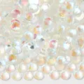 Strass transparents irisés à dos plat pour art des ongles et décoration artisanale DIY. - Blanc nude AB
