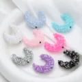 Colorful rhinestone crescent moon charms for DIY jewelry making, bag chains and handmade crafts. - Large Moon 3.8*4.8*1.3cm / Random Mixed Colors