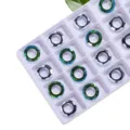 Iridescent hollow nail art rhinestones, crystal glass diamond DIY accessories for shoes and crafts. - 20mm 9 Pcs/Pack / 02 Yellow-Green Multi