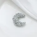Sparkling rhinestone crescent bead DIY accessory for bag chains and handmade jewelry crafting. - Large Moon 3.8*4.8*1.3cm / Silver White
