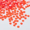 Strass termoadhesivos fluorescentes de espalda plana para accesorios de ropa de boda DIY - SS6 (14400 unidades) 1,9-2,0 mm / 126 Naranja-Rojo Fluorescente