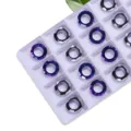 Round crystal nail art rhinestones, colorful hollow angel ring design for DIY crafts. - 20mm 9 Pcs/Pack / 03 Blue Purple Light
