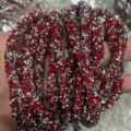 Tubo di strass in resina da 6 mm corda flessibile cava rifinitura in cristallo lucido per fai da te - Rosso