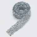 Self-adhesive resin rhinestone ribbon crystal diamond mesh trim for DIY crafts bags shoes. - Style 16 Silver White
