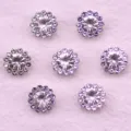 Sparkling crystal rhinestone flower buttons for sewing, clothing and DIY hair accessories. - 12mm 30 Pieces/Pack / White 02