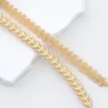 Ensemble de ruban strass doré et feuilles pour loisirs créatifs et accessoires variante. - Ceinture en Strass Feuille / 40x1cm / Light jaune