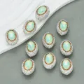 Abalorios ovalados de cristal pave de arcilla con strass para accesorios de bricolaje - 24mm*18mm / 02 Circonita verde claro