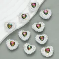 Herz Strass Kristall Knöpfe DIY handgemachte Kleidung Zubehör voller Diamanten Teile - 20mm / Mehrfarbiges Perlenherz