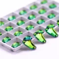 Groene vlam glas naai strass stenen bijl vorm kristal voor DIY kleding tassen accessoires - Bijlvormig / 9x14mm (48 Stuks/Verpakking) / Geel-Groen Veelkleurig