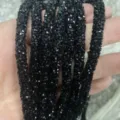 Tubo di strass in resina nera 6mm corda cava flessibile accessorio artigianale gioielli FAI DA TE - 14 Nero