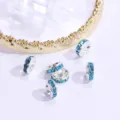 Silberne Strass-Rondelle-Abstandshalter Perlen für DIY Schmuckherstellung Armbänder. - Silber Seeblau
