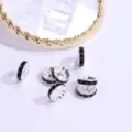 Silberne Strass-Rondell-Abstandshalter für DIY Armbänder und handgemachte Schmuckzubehörteile. - Silberschwarz