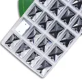 Strass en verre cristal rectangulaire à 2 trous boutons à coudre pour vêtements DIY - 8x10mm 48 Pièces/Paquet / Gris