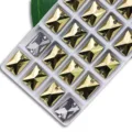 Strass En Verre A Double Trou Cristaux Rectangulaires A Coudre Pour Vetements - 8x10mm 48 Pièces/Paquet / Or Minéral