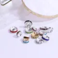 Bunte Strass-Abstandhalter Perlen, 6-10mm DIY Schmuckherstellung Rad Anhänger für Armbänder Ketten. - Mehrfarbig