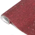 Red hot fix rhinestone mesh sheet self adhesive crystal diamond patch for DIY garment decor - Dark Red